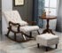 Furnish Lap Modern Rocking Chair with Button Tufted Footrest Velvet Fabric(Beige)