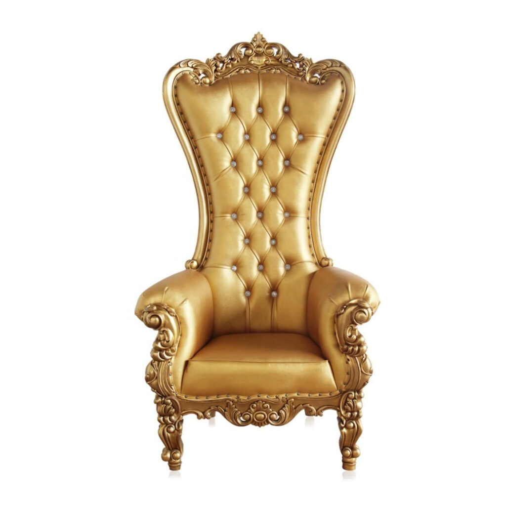 Furnish Lap High Back Banquet Party Restaurant Luxury Royal Dining Golden Throne Wedding Occasion Chairs 2 3