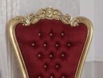 Furnish Lap Throne Armchair Golden Leaf Velvet Fabric 3