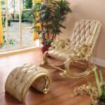 Furnish Lap Hand Carved Rocking Chair in Golden