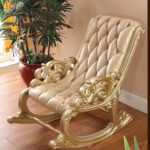 Furnish Lap Hand Carved Rocking Chair in Golden 2