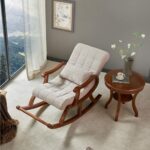 Furnish Lap Recliner Rocking Chair In Premium (Off White )