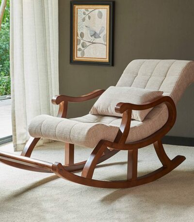 Furnish Lap Recliner Rocking Chairs In Premium (Off White)