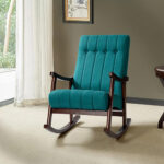 Furnish Lap Risco Rocking Chair With Button Tufted Back ( Teal)