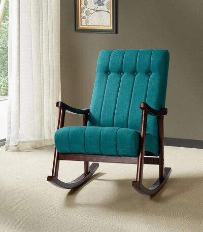 Furnish Lap Risco Rocking Chair With Button Tufted Back ( Teal)