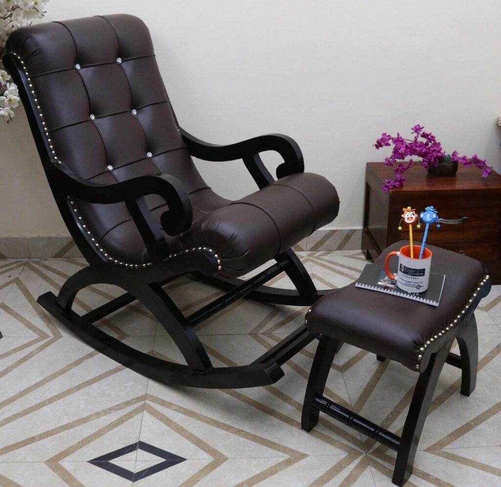 Furnish Lap Rocking Chairs with Foot Rest ( Walnut