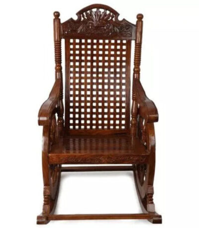 Furnish Lap Solid Sheesham Wood Grandpa Rocking Chair