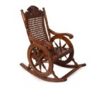 Salon Solid Teak Wood Rocking Chair | Premium Accent Armchair for Home Décor - Image 3