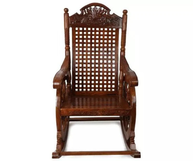 Furnish Lap Solid Sheesham Wood Grandpa Rocking Chair