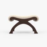 Furnish Lap Solid Sheesham Wood Rocking Chair for Adults with Cushion and Foot Stool Beige 4