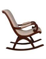 Furnish Lap Teak Wood Traditional Rocking Chair - ( Cream Color )
