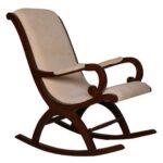 Furnish Lap Teak Wood Traditional Rocking Chair - ( Cream Color)