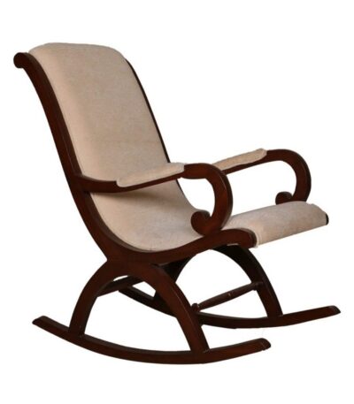 Furnish Lap Teak Wood Traditional Rocking Chair - ( Cream Color)