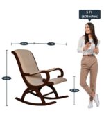 Furnish Lap Teak Wood Traditional Rocking Chairs - (Cream Color)