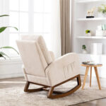 Furnish Lap Wooden Glider Rocking Chair( Beige Color )