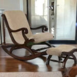 Furnish Lap Wooden Rocking Chair with Footrest ( Walnut )