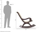 Furnish Lap - Solid Sheesham Wood Leatherate Rocking Chair for Adults for Living Room Cream 2
