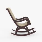 Furnish Lap - Solid Sheesham Wood Leatherate Rocking Chair for Adults for Living Room Cream 5