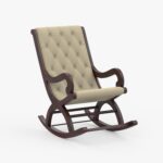 Furnish Lap - Solid Sheesham Wood Leatherate Rocking Chair for Adults for Living Room Cream 6
