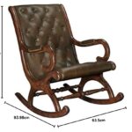 Bascule Élégance Leatherette Rocking Chair in Teak Wood with Premium Finish